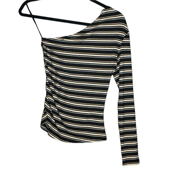 NWOT Bishop+Young One Sleeved Striped Top Size Small - Picture 2 of 6